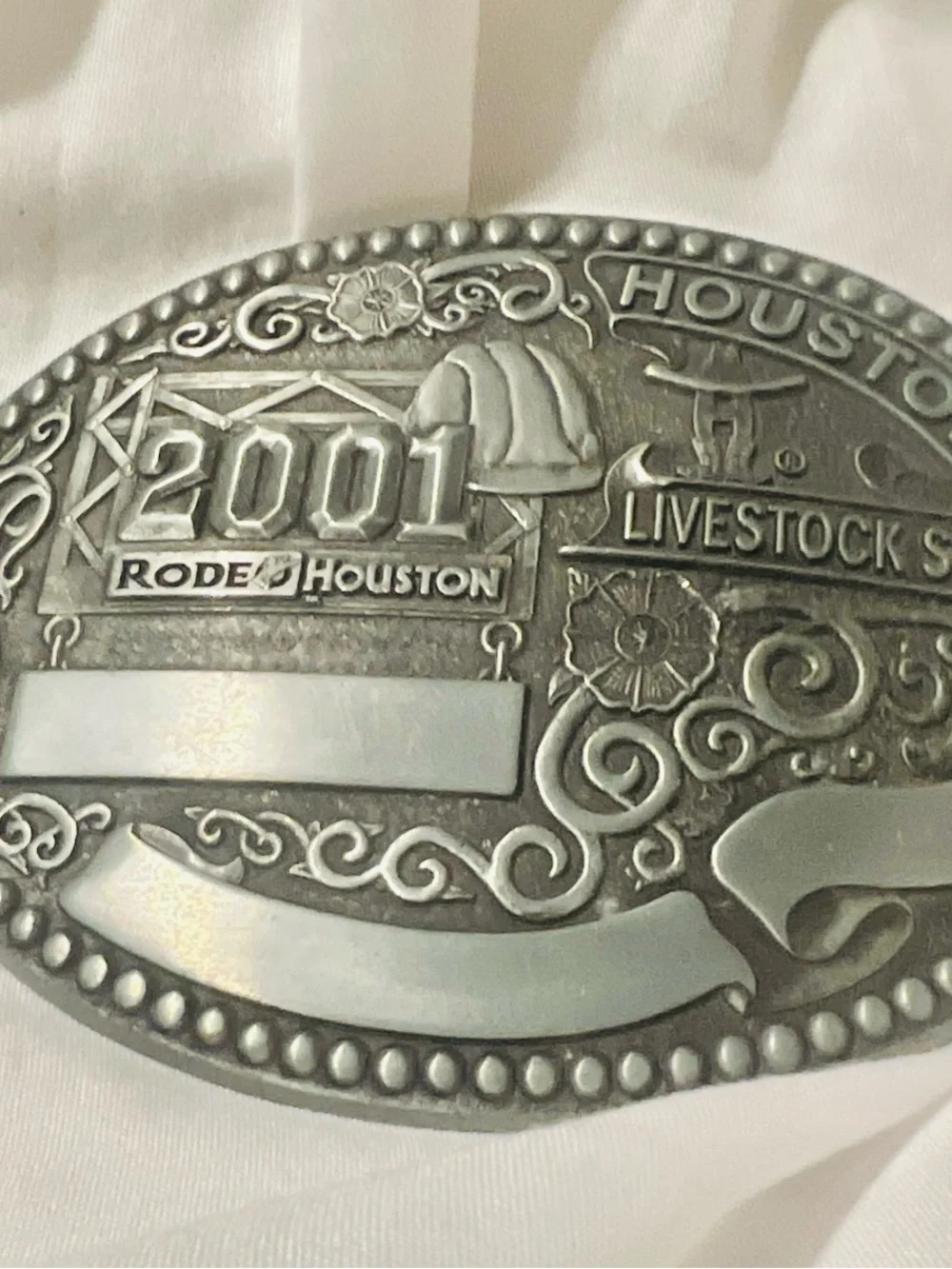 2001 Houston Livestock Show Rodeo VTG Commemorative Belt Buckle